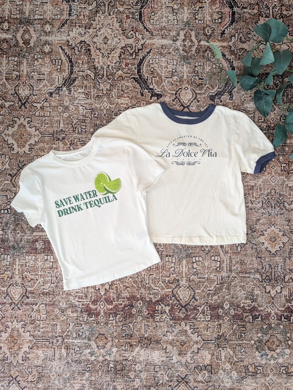 Cropped tee set XS